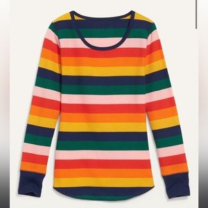 Old Navy rainbow striped thermal top